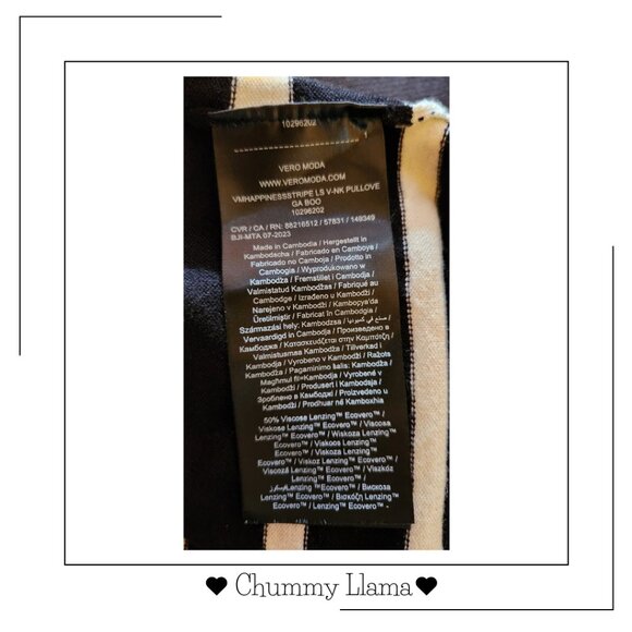 Vero Moda Black & White Striped Sweater – Cozy Knit, Size XXL - Picture 4 of 4